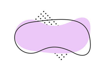 Geometric liquid basic shape. Minimal curvy dynamic fluid forms design. Creative flowing liquid blob elements with curvy line and dots set