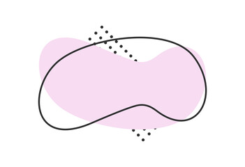 Geometric liquid basic shape. Minimal curvy dynamic fluid forms design. Creative flowing liquid blob elements with curvy line and dots set