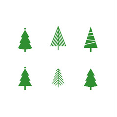 Colorful Abstract Christmas Tree Vector Set