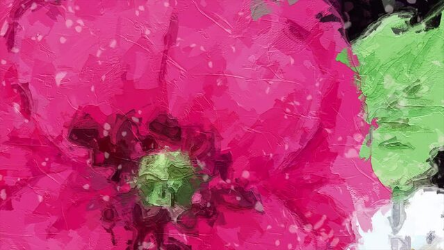 Oil painting and various flowers, chrysanthemums, roses, peonies, beautiful