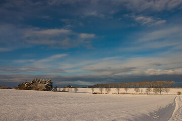 landscape with fence and snow