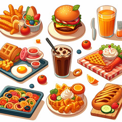 Food tray vector illustration isolated on white background 