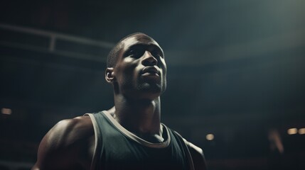 basketball player in the middle of a court generative ai
