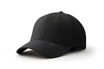 Black baseball cap mock up isolated on white background - obrazy, fototapety, plakaty