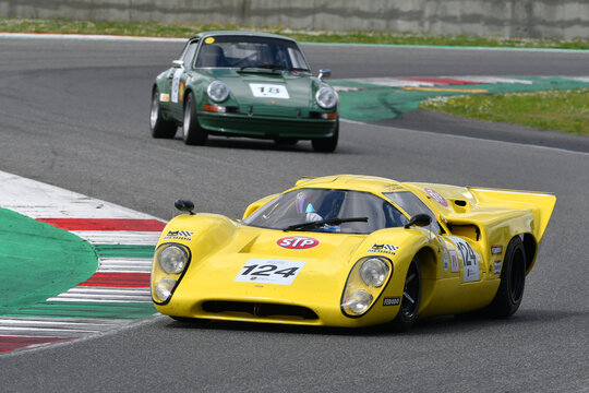 Scarperia, 2 April 2023: Lola T70 Mk III B year 1968 in action during Mugello Classic 2023 at Mugello Circuit in Italy.
