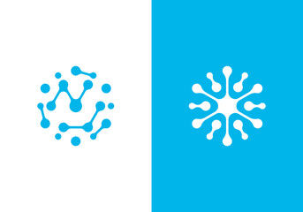 molecule logo design. connection technology icon template