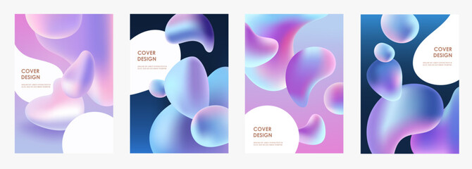 Set of abstract banners templates. Presentation. Abstract liquid shapes.Space explore. EPS 10.