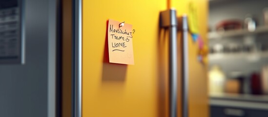 Image of a adhesive notes fridge generate AI - Powered by Adobe