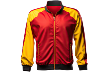 Red And Yellow Track jacket On Transparent Background
