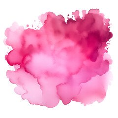 Obraz premium Abstract pink watercolor background. Watercolor pink color splash in a shape of a cloud. Pink blot spray, splatter isolated on white. Valentine’s Day romance, love graphic resource element by Vita