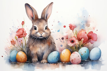 easter bunny and eggs