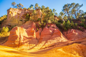 The ochre rocks of le Colorado Provençal, photography taken in France