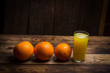 Orange slices and orange juice for a healthy diet