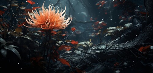red sea anemone - obrazy, fototapety, plakaty