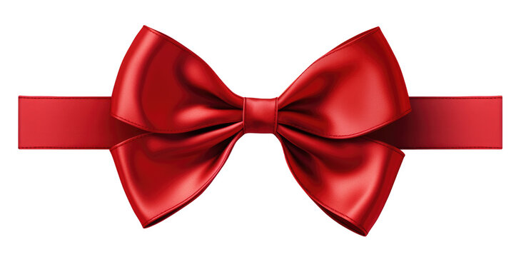 a white background with a red bow on it