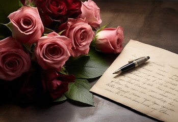 rose and book Generating By AI Technology