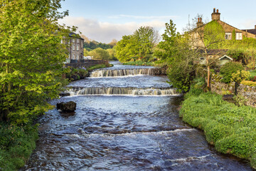 The falls on Gayle Beck in the picturesque hamlet of Gayle near the town of Hawes, surrounded by...