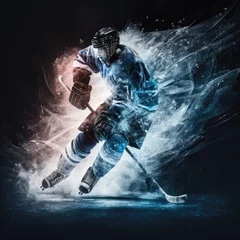 Fotobehang ice hockey player © Oulcan