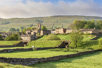 Early morning light over the picturesque market town of Hawes in the Yorkshire Dales © Jim