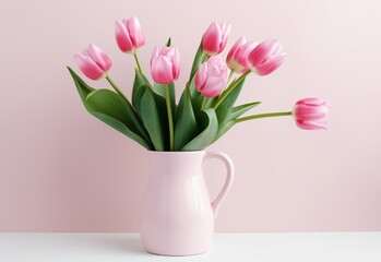 bouquet of tulips in vase Generating By AI Technology