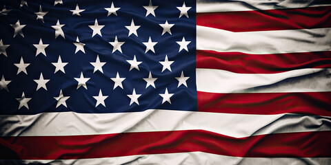 Fototapeta premium The Symbolic American Flag Waves Proudly