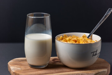 breakfast with milk and cereal