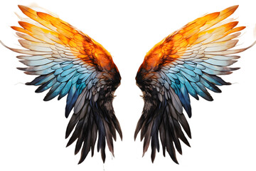 Obraz premium Beautiful magic watercolor angel wings isolated on transparent background