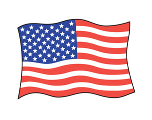 USA, American flag isolated vector illustration.
