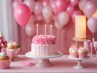 birthday cake with candles