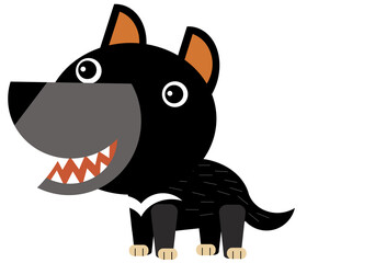 cartoon australian scene with animal tasmanian devil on white background illustration for children