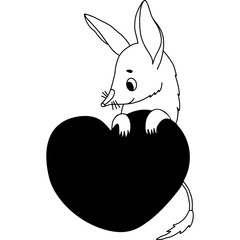 Australian bilby with heart