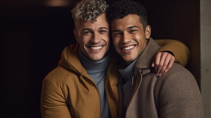 Obraz premium beautiful smiling gay couple
