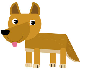 Obraz premium cartoon australian scene with animal dingo on white background illustration for children