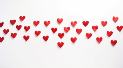 hand-drawn red line hearts on a white background, suitable for Valentine's Day, weddings, love themes; great for backgrounds, wallpapers, banners, or greeting cards.