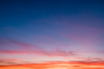 Intense twilight sky with stratus clouds - obrazy, fototapety, plakaty