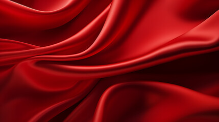 Obraz premium red wave background fabric folds wallpaper illustration