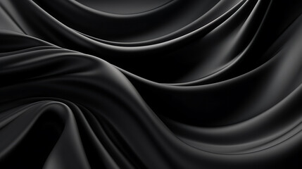 Fototapeta premium black wave folds background illustration wallpaper design