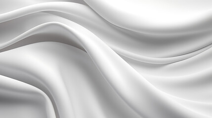 Obraz na płótnie Canvas wave folds of white cloth background. This exquisite composition captures the essence of grace as gentle waves of pristine white fabric cascade across the canvas