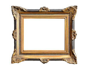 Vintage photo frame isolated on transparent background.