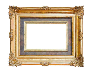 Vintage photo frame isolated on transparent background.