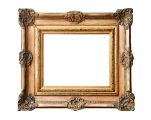 Vintage photo frame isolated on transparent background.