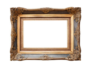 Vintage photo frame isolated on transparent background.