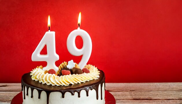 Number 49 Birthday cake. Forty nine birthday cake.	

