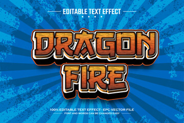 Dragon fire 3D editable text effect template © nicemorning