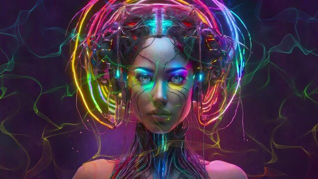 Cyborg Female Concept, Generative AI, AI Futuristic Animation, AI Video Concept