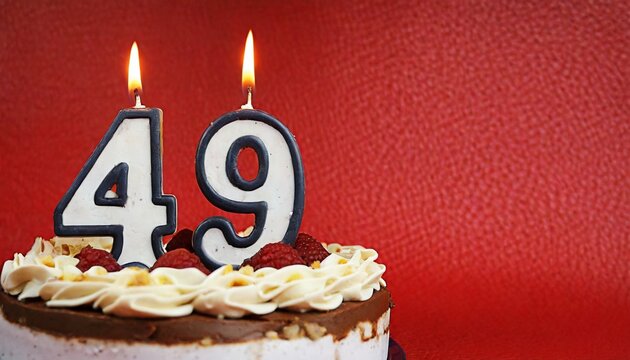 Number 49 Birthday cake. Forty nine birthday cake.	
