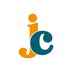 Creative, simple and elegant Initial letter JC logo template in flat design monogram illustration