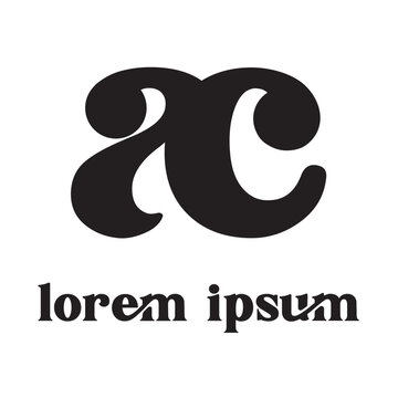 Creative, simple and elegant Initial letter AC logo template in flat design monogram illustration