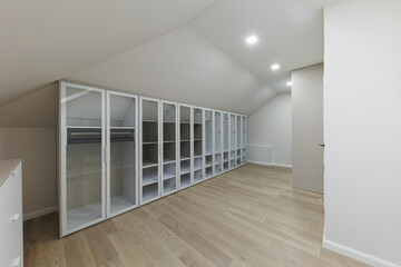 Spacious White Wardrobe: Modern Glass Closet Elegance