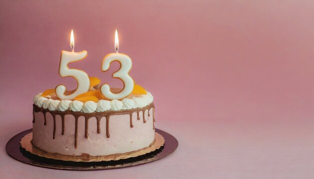 Number 53 Birthday cake. Fifty three number birthday cake